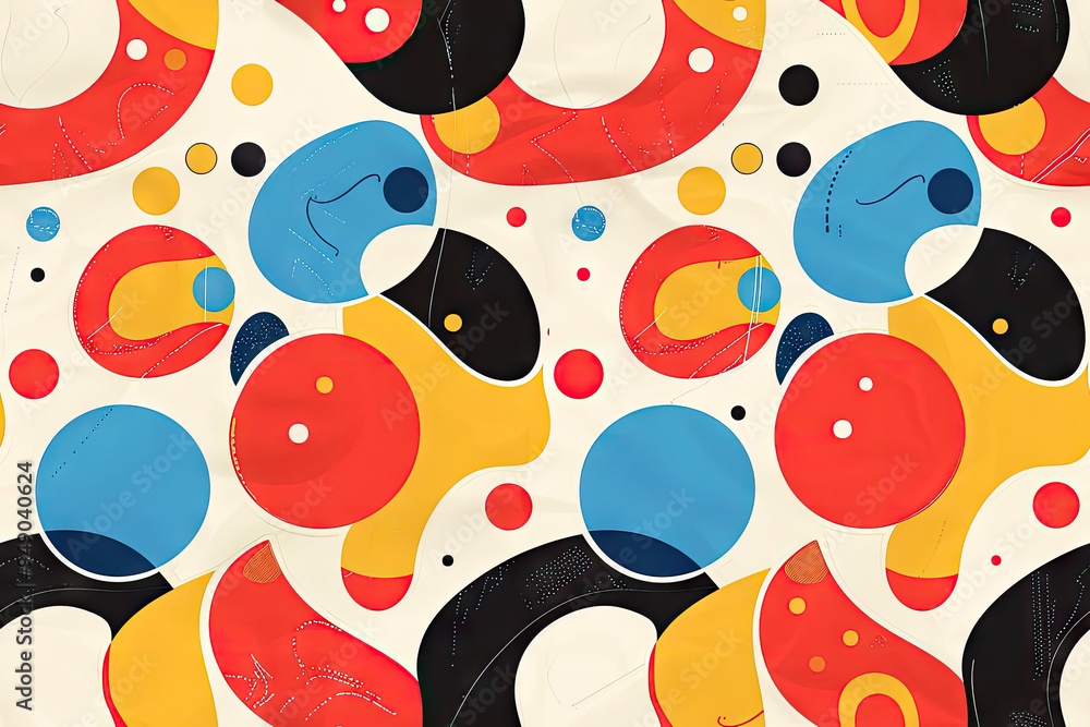 Naklejka premium Bright abstract pattern with geometric elements in a retro style for stylish design. Geometric background with circles