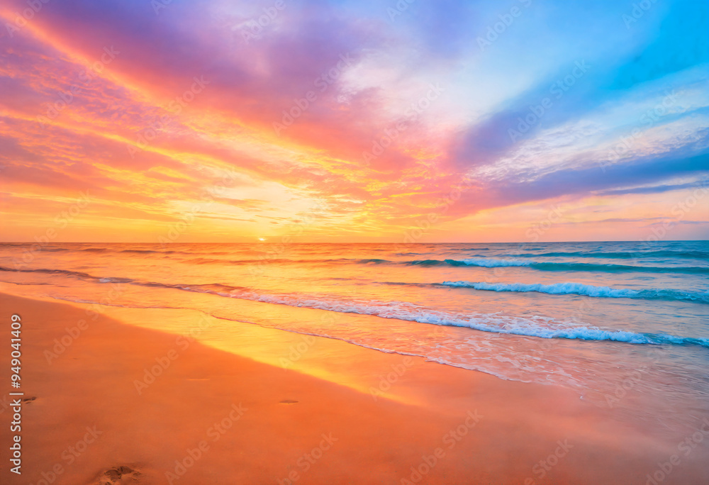 Vibrant Sunrise Colors Reflecting on the Sea Vibrant Sunrise Colors Reflecting on the Sea