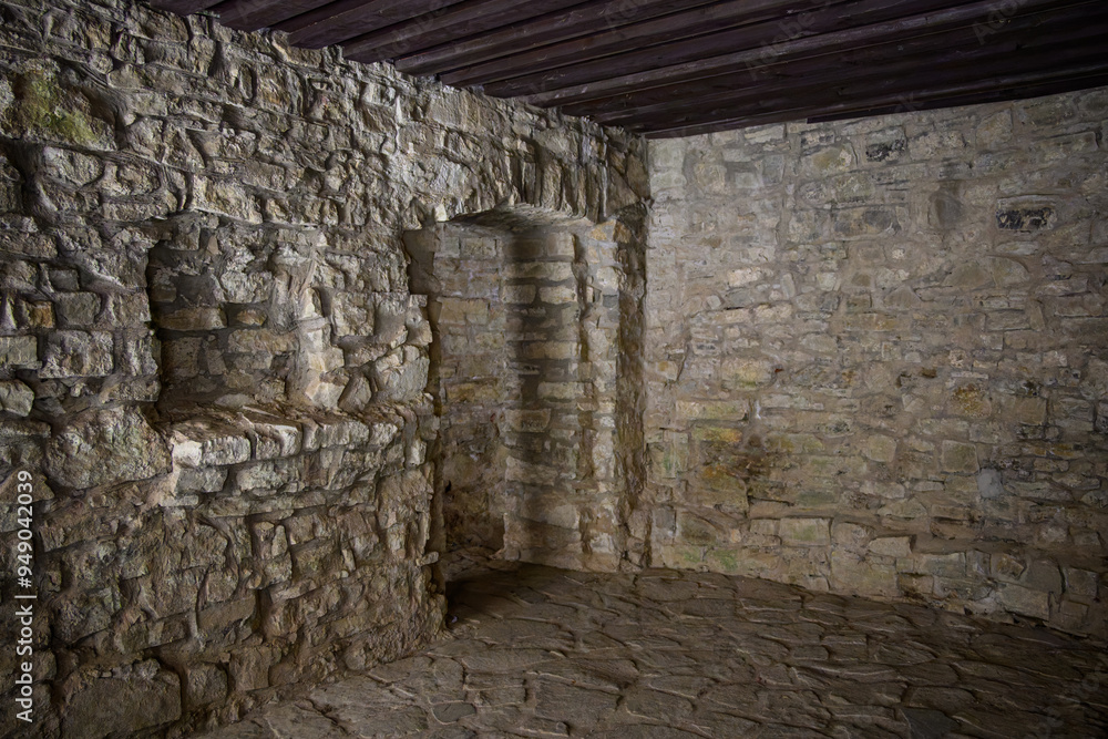 Fototapeta premium The inner part of the wall and the entrance of the ruin.