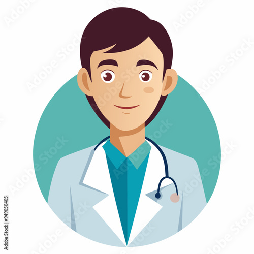 Professional Doctor icon vector illustration with stethoscope