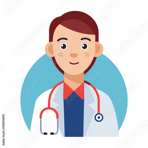 Professional Doctor icon vector illustration with stethoscope