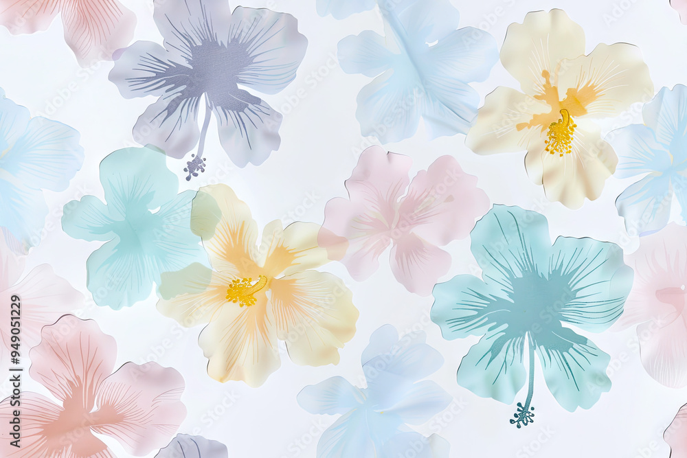 Multicolored flowers on a white background Multicolored flowers on a white background