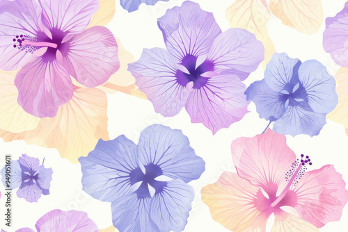 Bright flowers with delicate petals, abstract background.