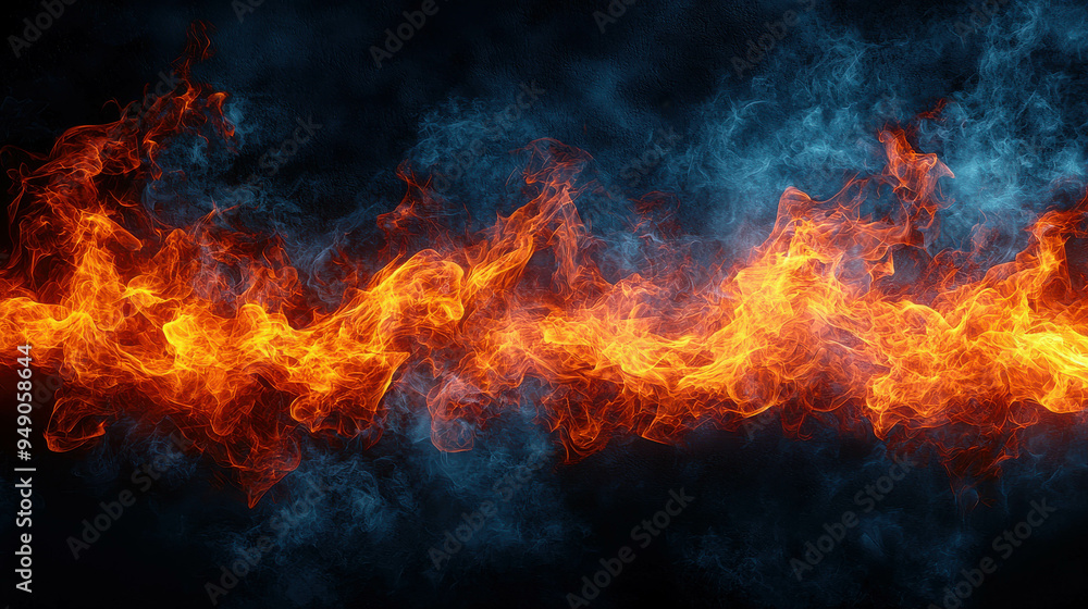 Vivid orange flames blaze intensely against a backdrop of dark, swirling smoke, creating a powerful contrast of fire and shadow.
Vivid orange flames blaze intensely against a backdrop of dark, swirling smoke, creating a powerful contrast of fire and shadow.