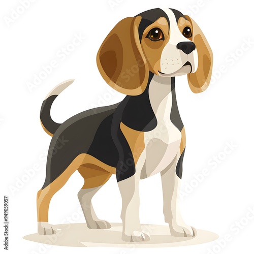 Beagle Dog adorable art vector illustration purebred breeds