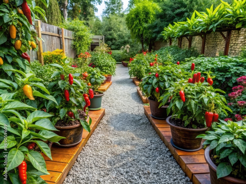 garden design pepper plants gravel walkways organic textures garden design pepper plants gravel walkways organic textures