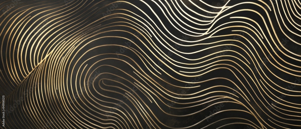 A gold and black wave pattern A gold and black wave pattern