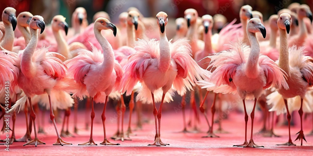 Obraz premium fluttering pink feathers loose light unfussy feather boas flowing loose dramatic entrances glamorous 