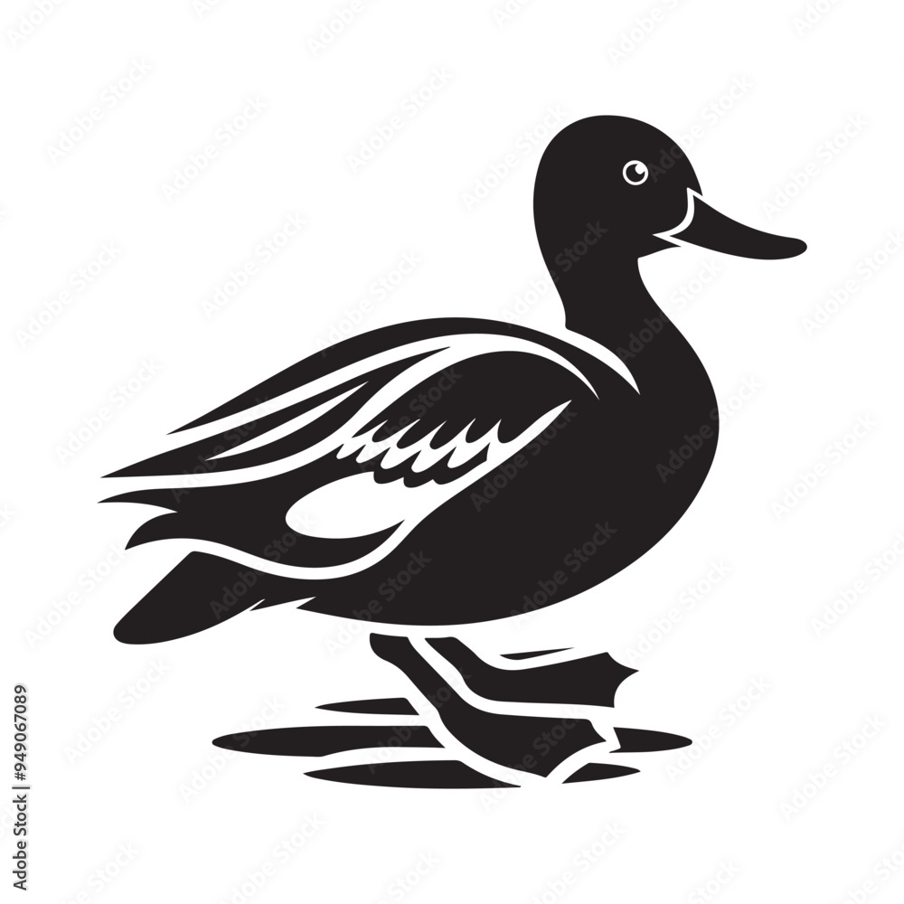 Beautiful Yellow Billed Teal Silhouette Vector Illustration for Creative Use Beautiful Yellow Billed Teal Silhouette Vector Illustration for Creative Use