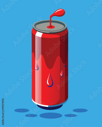 Cooldrinks can red vector illustration