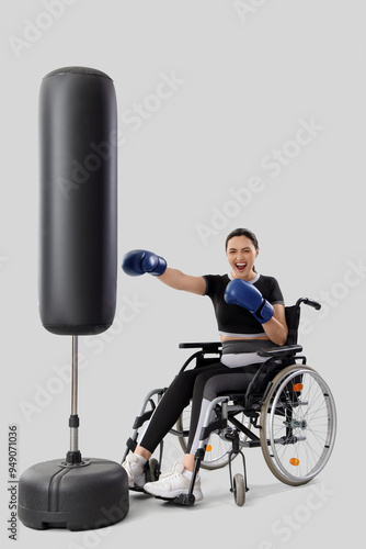Female boxer in wheelchair ...