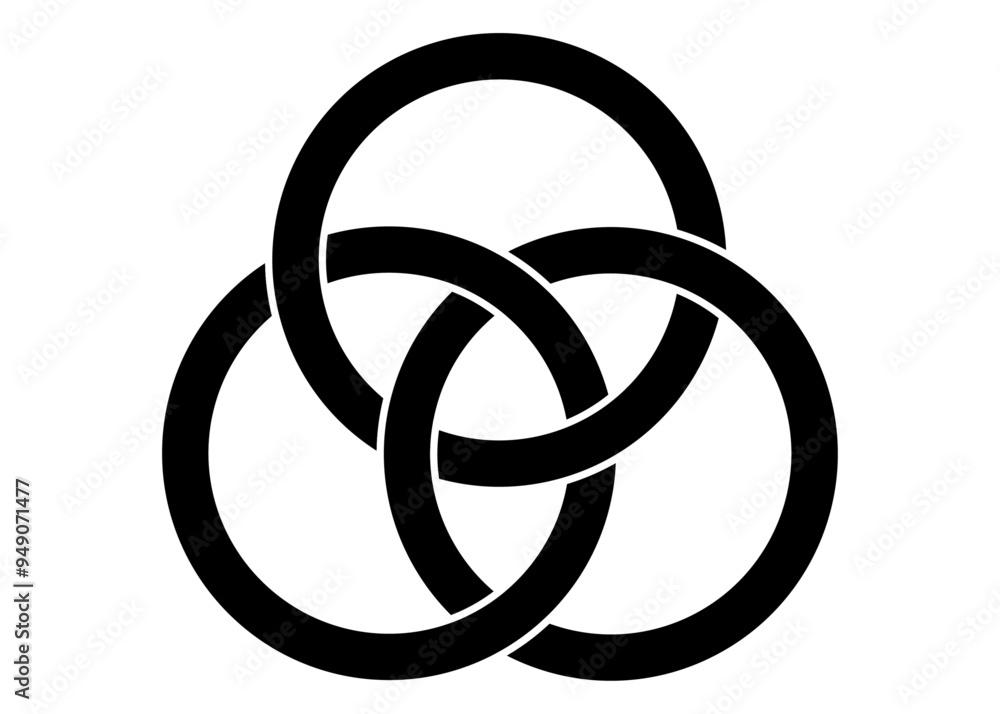 celtic knot borromean ring isolated on white background. vector illustration. celtic knot borromean ring isolated on white background. vector illustration.