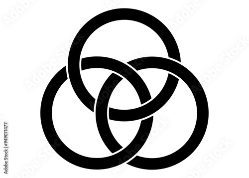 celtic knot borromean ring isolated on white background. vector illustration.