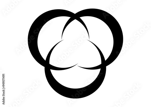 celtic knot borromean ring isolated on white background. vector illustration.