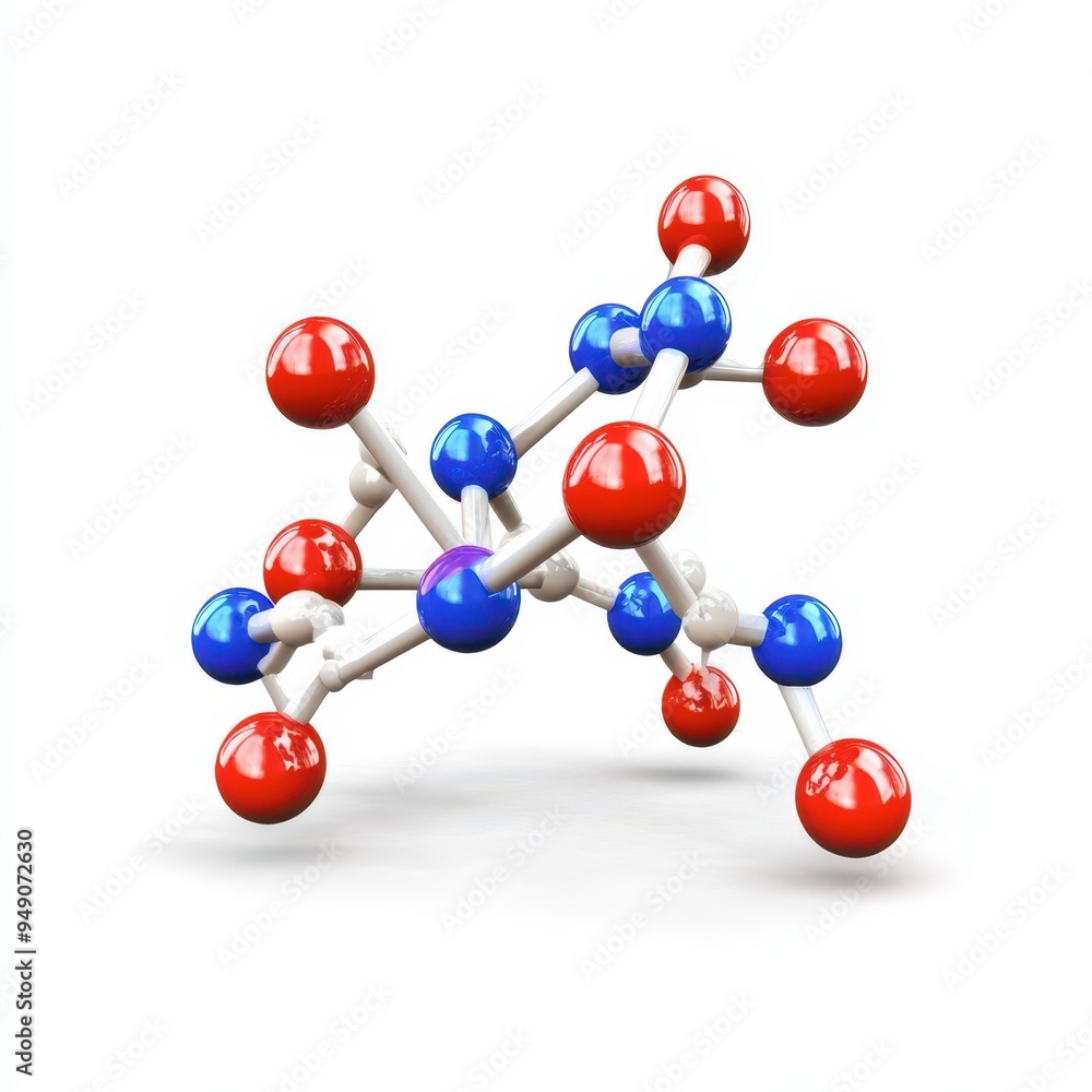 Obraz premium 3D molecular model depicting atoms in a chemical structure