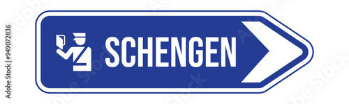 Schengen Blue Arrow Sign