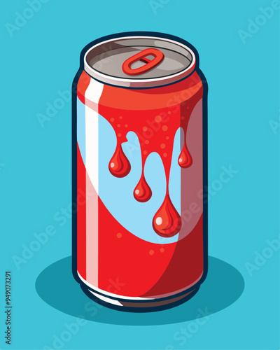 Cooldrinks can red vector illustration