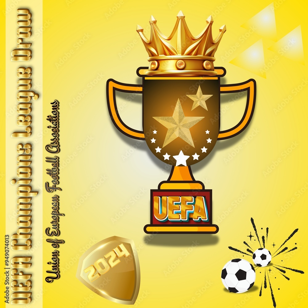 UEFA champions league draw illustration exclusive design with strong ...