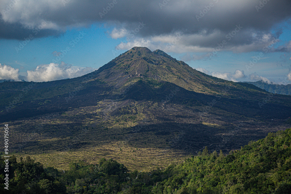 Panorama of Batur and Agung volcano mountain Bali, Indonesia Panorama of Batur and Agung volcano mountain Bali, Indonesia