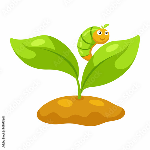 Illustration of worm eaten leaf stock illustration