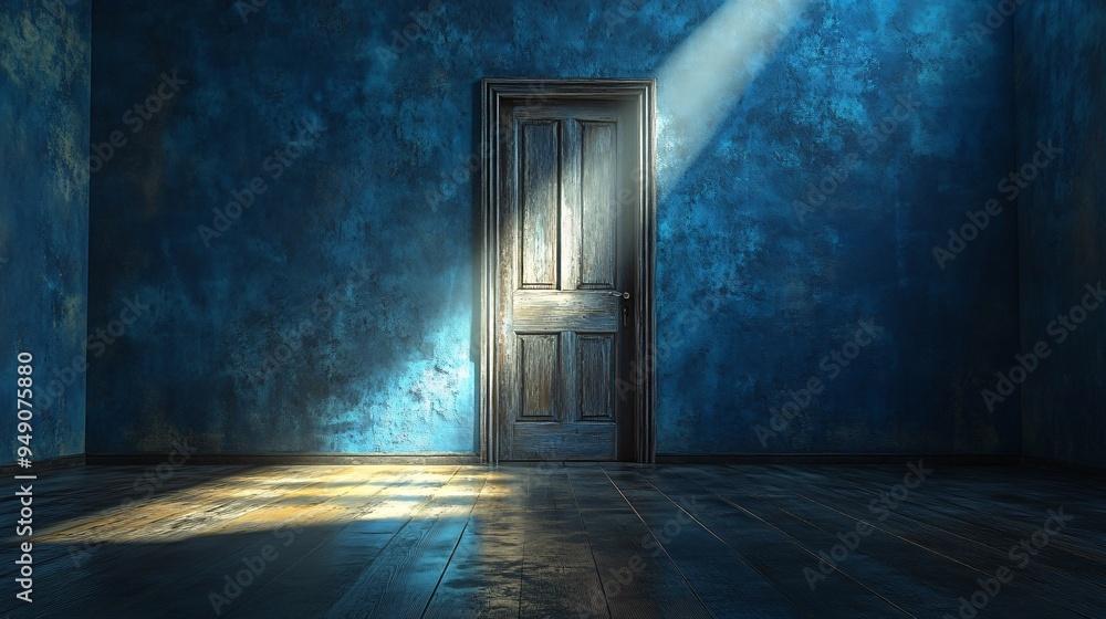Embracing New Beginnings - Symbolic Door Ajar with Radiant Light Illuminating Change, Copy Space for Text or Concepts of Opportunities Unlocked Embracing New Beginnings - Symbolic Door Ajar with Radiant Light Illuminating Change, Copy Space for Text or Concepts of Opportunities Unlocked