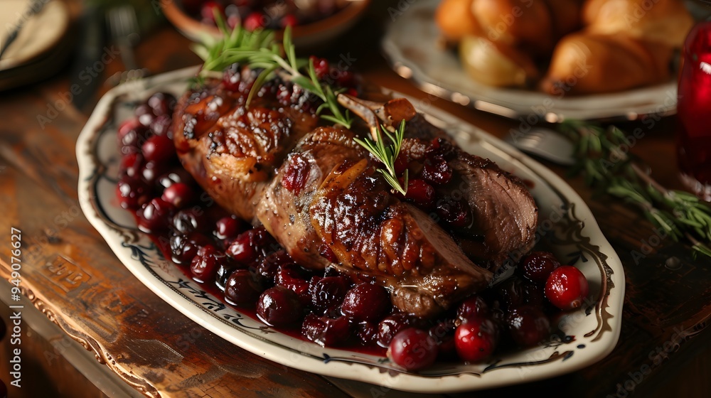 Roast hare with cranberry sauce Roast hare with cranberry sauce