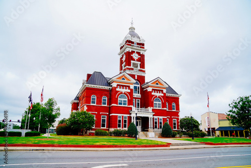 Photos Forsyth, Georgia, USA 07 19 2024: The court house of Forsyth Monroe County court house: Forsyth is a city in and the county seat of Monroe County, Georgia, United States