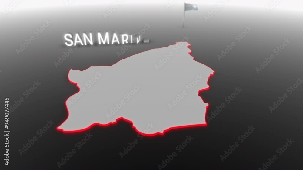 3d animated map of San Marino gets hit and fractured by the text “Climate Crisis” 3d animated map of San Marino gets hit and fractured by the text “Climate Crisis”