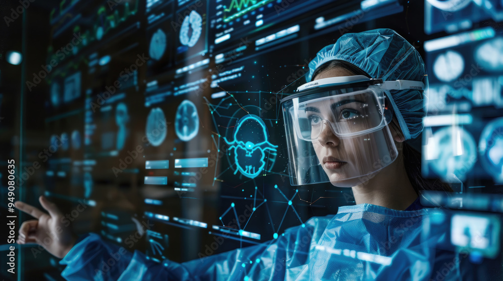 A healthcare expert examines digital metrics in a laboratory setting utilizing cutting-edge technology for research purposes A healthcare expert examines digital metrics in a laboratory setting utilizing cutting-edge technology for research purposes