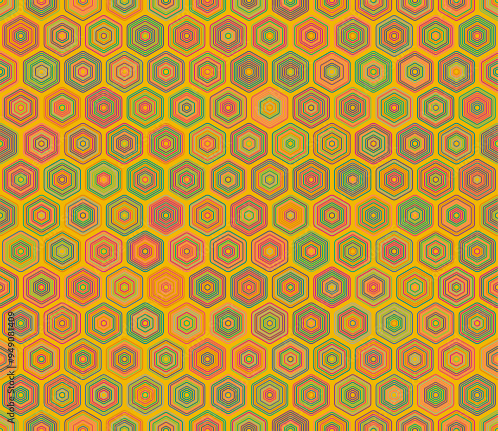 Geometric background. Rounded stacked hexagons mosaic pattern. Hexagon pattern. Multiple tones color palette. Seamless pattern. Tileable vector illustration. Geometric background. Rounded stacked hexagons mosaic pattern. Hexagon pattern. Multiple tones color palette. Seamless pattern. Tileable vector illustration.