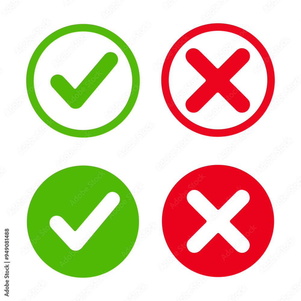 set of right and wrong icons set of right and wrong icons