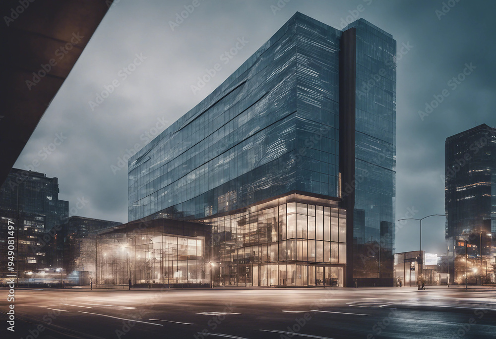 Modern business building isolate on transparency background Modern business building isolate on transparency background