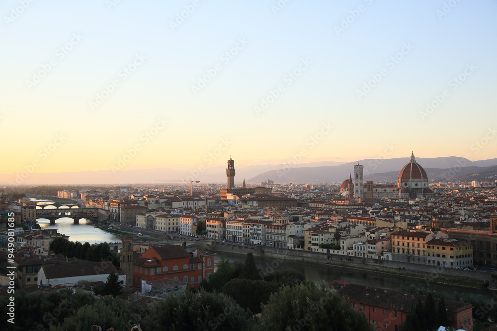Fototapeta premium Blick über Florenz vom Michel Angelo Platz View over Florence from Michel Angelo Square