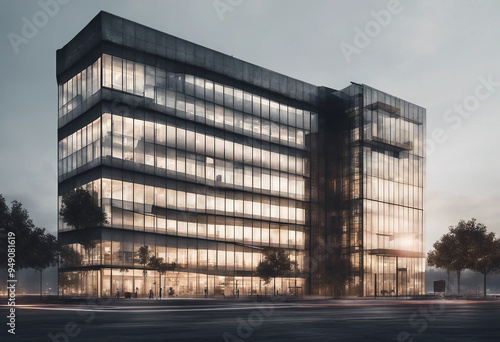 Modern business building isolate on transparency backgroundModern business building isolate on transparency background photo