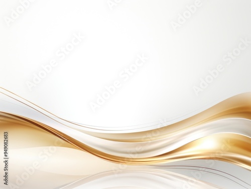 Free plain white background with gold wave