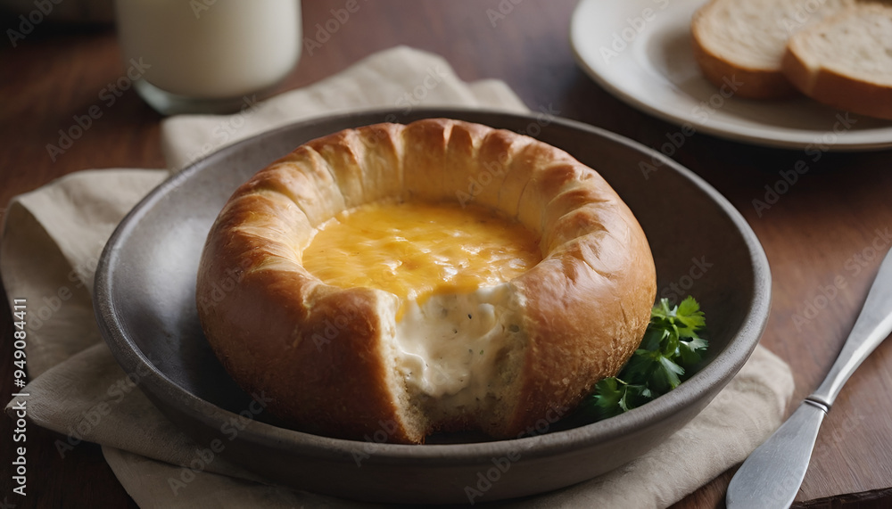 baked cheese dip in a bread bowl baked cheese dip in a bread bowl
