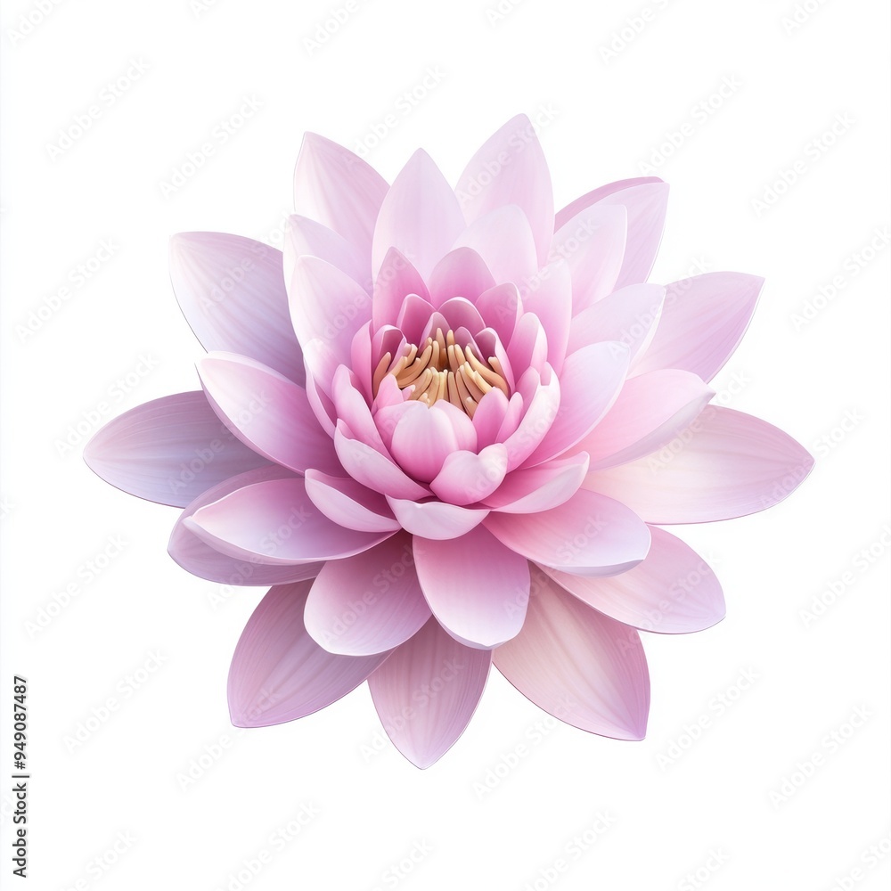 Serene 3D Lotus Flower in Full Bloom - Ideal for Spa and Wellness Concepts Serene 3D Lotus Flower in Full Bloom - Ideal for Spa and Wellness Concepts