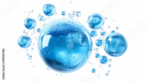 Wallpaper Mural Blue Water Bubbles Abstract Background Torontodigital.ca