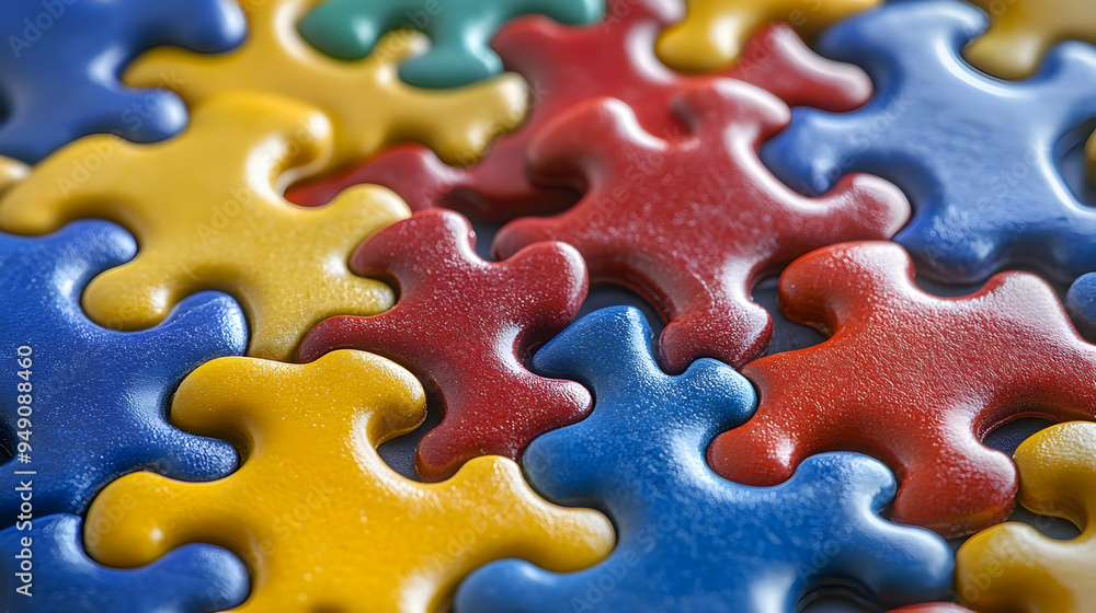 Colorful Puzzle Pieces Close Up Colorful Puzzle Pieces Close Up