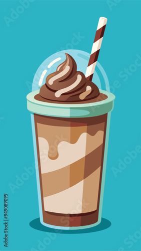 Cartoon glossy chocolate milkshake