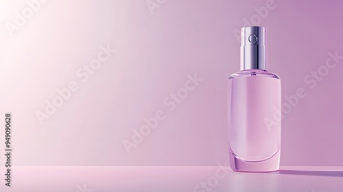 A realistic face view of a beauty product placed against a soft gradient background transitioning from pastel pink to lavender, with gentle lighting to highlight the product