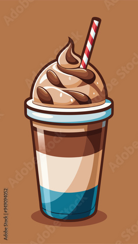 Cartoon glossy chocolate milkshake