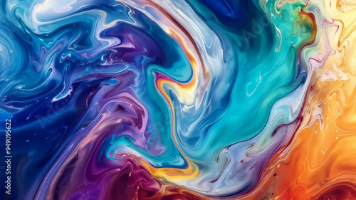 Wallpaper Mural Colorful abstract swirling pattern in vivid hues, energetic movement concept. Torontodigital.ca