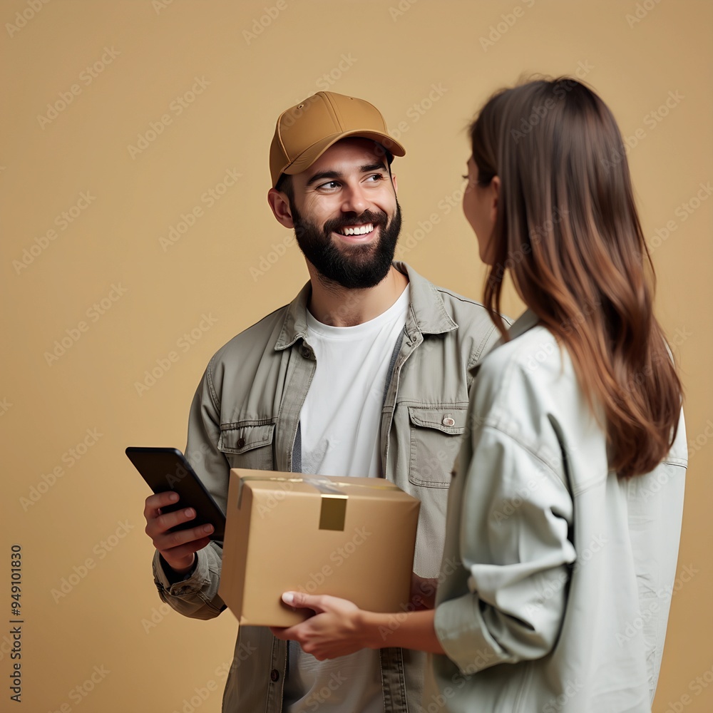 Portrait of a Arabian smiling delivery man holding a large cardboard box. Delivery Arabian man isolated on blue background laughing Portrait of a Arabian smiling delivery man holding a large cardboard box. Delivery Arabian man isolated on blue background laughing