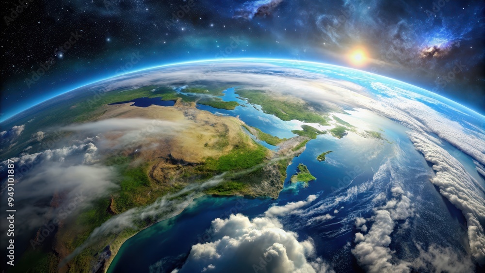 Earth from space with clouds and oceans, planet, global, atmosphere, satellite, blue, world, environment, space, astronomy Earth from space with clouds and oceans, planet, global, atmosphere, satellite, blue, world, environment, space, astronomy