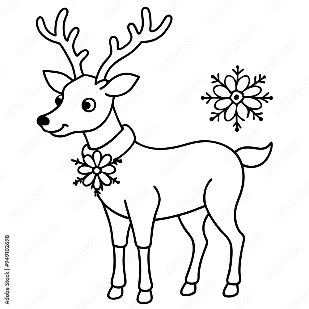 Obraz premium deer with a christmas tree