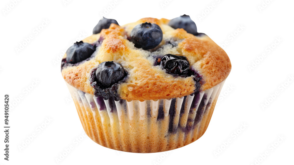 Blueberry muffin isolated on white background Blueberry muffin isolated on white background
