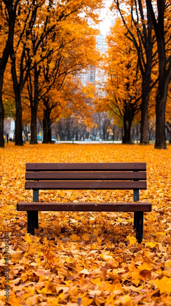 A tranquil park bench surrounded by vibrant autumn foliage, inviting relaxation in a picturesque fall landscape. A tranquil park bench surrounded by vibrant autumn foliage, inviting relaxation in a picturesque fall landscape.