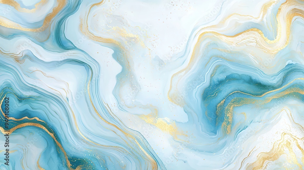 Elegant abstract art with soft blue and gold swirls, perfect for modern decor or as a wallpaper for a serene atmosphere. Elegant abstract art with soft blue and gold swirls, perfect for modern decor or as a wallpaper for a serene atmosphere.
