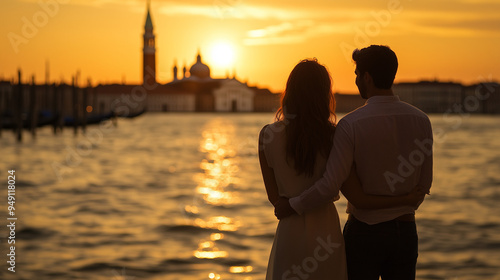 Romantic Couple in Love: A Venice Adventure